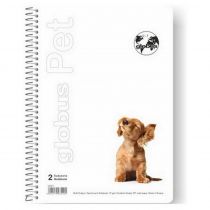Τετράδιο σπιράλ Globus Pet PE30 21x29 3 Θέματα Καφέ Σκυλάκι 90 φύλλα