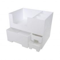Organizer για καλλυντικά ή μολυβοθήκη, λευκό, Υ18,5x25,5x16,5 cm