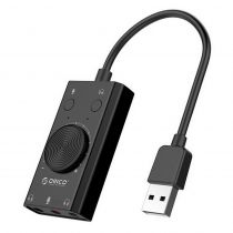 Orico USB κάρτα ήχου SC2, USB 2.0, 3x 3.5mm, volume control, μαύρο