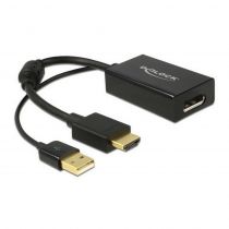 Delock αντάπτορας HDMI σε DisplayPort 1.2 62667, 4K, 25cm, μαύρος