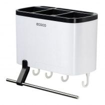 Ecoco πολυχρηστική βάση τοίχου για κουζίνα E1801, λευκή-μαύρη