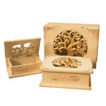 Επιτραπέζια Διακοσμητικά Κουτιά Αποθήκευσης Λευκό-Χρυσό 3 τεμάχια 24x18x10cm/19,5x15x7cm/5,5x O-MAW4