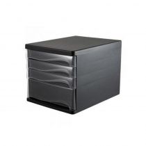 Comix συρταριέρα πλαστική με 4 συρτάρια μαύρη Α4 Υ25x33,8x26,5cm