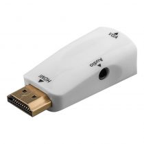 Goobay αντάπτορας HDMI σε VGA & 3.5mm 44793, 1080p, λευκός