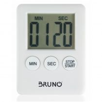 Bruno χρονόμετρο & αντίστροφη μέτρηση BRN-0063, LCD, με μαγνήτη, λευκό
