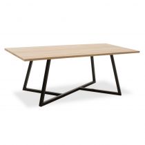 Τραπέζι σαλονιού Ivan MDF μεταλλικό sonoma-μαύρο 120x60x45εκ