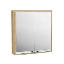 Καθρέπτης μπάνιου Marielle pakoworld με ντουλάπι φυσικό-λευκό 60x15x60εκ