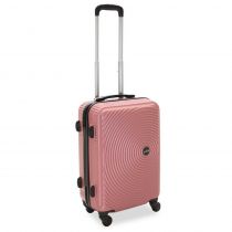 Βαλίτσα καμπίνας  Polar pakoworld με 4 ρόδες σκληρή από ABS+PC ροζ 38x22,5x57εκ
