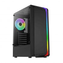 Aerocool PC case mid tower BIONIC-G, 206x450x372mm, 1x RGB fan, μαύρο