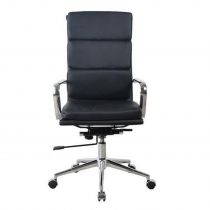 Καρέκλα διευθυντική τροχήλατη μαύρη Υ106-116x56x78εκ με μαξιλάρι