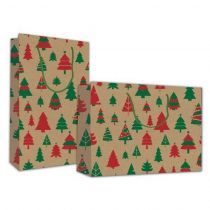 Next χάρτινη τσάντα κραφτ Υ40x46x14cm "Χριστουγεννιάτικα Δέντρα"