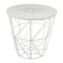 Βοηθητικό τραπέζι Welly pakoworld λευκό Φ30x29,5cm