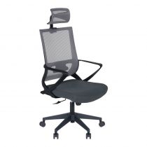 Καρέκλα γραφείου Cooper Megapap με ύφασμα Mesh σε χρώμα γκρι 59x56x123/134cm 