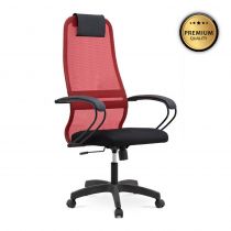 Καρέκλα γραφείου Prince Megapap με ύφασμα Mesh σε χρώμα κόκκινο - μαύρο 66,5x70x123/133cm