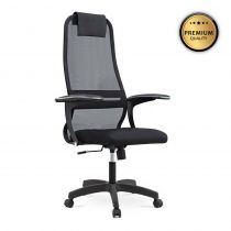 Καρέκλα γραφείου Chief Megapap με ύφασμα Mesh σε χρώμα μαύρο 66,5x70x123/133cm 