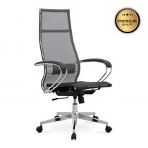 Καρέκλα γραφείου εργονομική Berta Megapap με ύφασμα Mesh σε γκρι - μαύρο 66,5x70x113,3/131cm