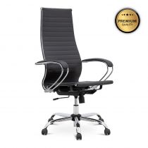 Καρέκλα γραφείου εργονομική Francy Megapap από τεχνόδερμα σε χρώμα μαύρο 66,5x70x113,3/131cm