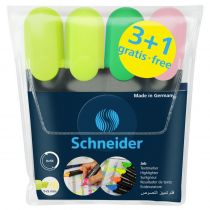 Μαρκαδόροι Schneider Job Υπογράμμισης Φωσφορούχοι Σετ 3+1 Δώρο