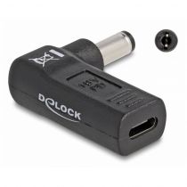 Delock αντάπτορας τροφοδοσίας 60010, USB-C σε 5.5x2.1mm, 90°, μαύρος