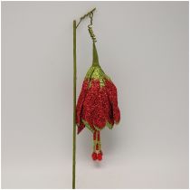 Διακοσμητικό Λουλούδι Με Πούλιες Σε Κόκκινο Χρώμα
