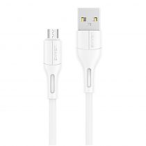 USAMS καλώδιο Micro USB σε USB US-SJ502, 2A, 1m, λευκό