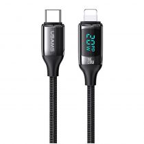 USAMS καλώδιο Lightning σε USB-C US-SJ545, 20W PD, 1.2m, μαύρο