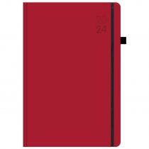 Ημερολόγιο Ημερήσιο Flexable 17x24cm 2024 με Λάστιχο & Στυλόθήκη Κόκκινο