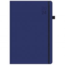 Ημερολόγιο Ημερήσιο Flexable 17x24cm 2024 με Λάστιχο & Στυλόθήκη Μπλε