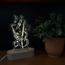 Φωτιστικό "Μουσικά Όργανα" με ξύλινη οβάλ βάση LED