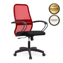 Καρέκλα γραφείου Moonlight Megapap με ύφασμα Mesh χρώμα κόκκινο - μαύρο 66,5x70x102/112cm