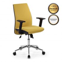 Καρέκλα εργασίας Finn Megapap υφασμάτινη χρώμα μουσταρδί 61x55x105-113cm