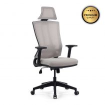 Καρέκλα διευθυντή Strande Pro Megapap υφασμάτινη χρώμα γκρι 67x67x132cm