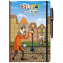 Ημερολόγιο Ημερήσιο Palmare 10x14cm 2024 με Λάστιχο και Στυλό Sherlock 
